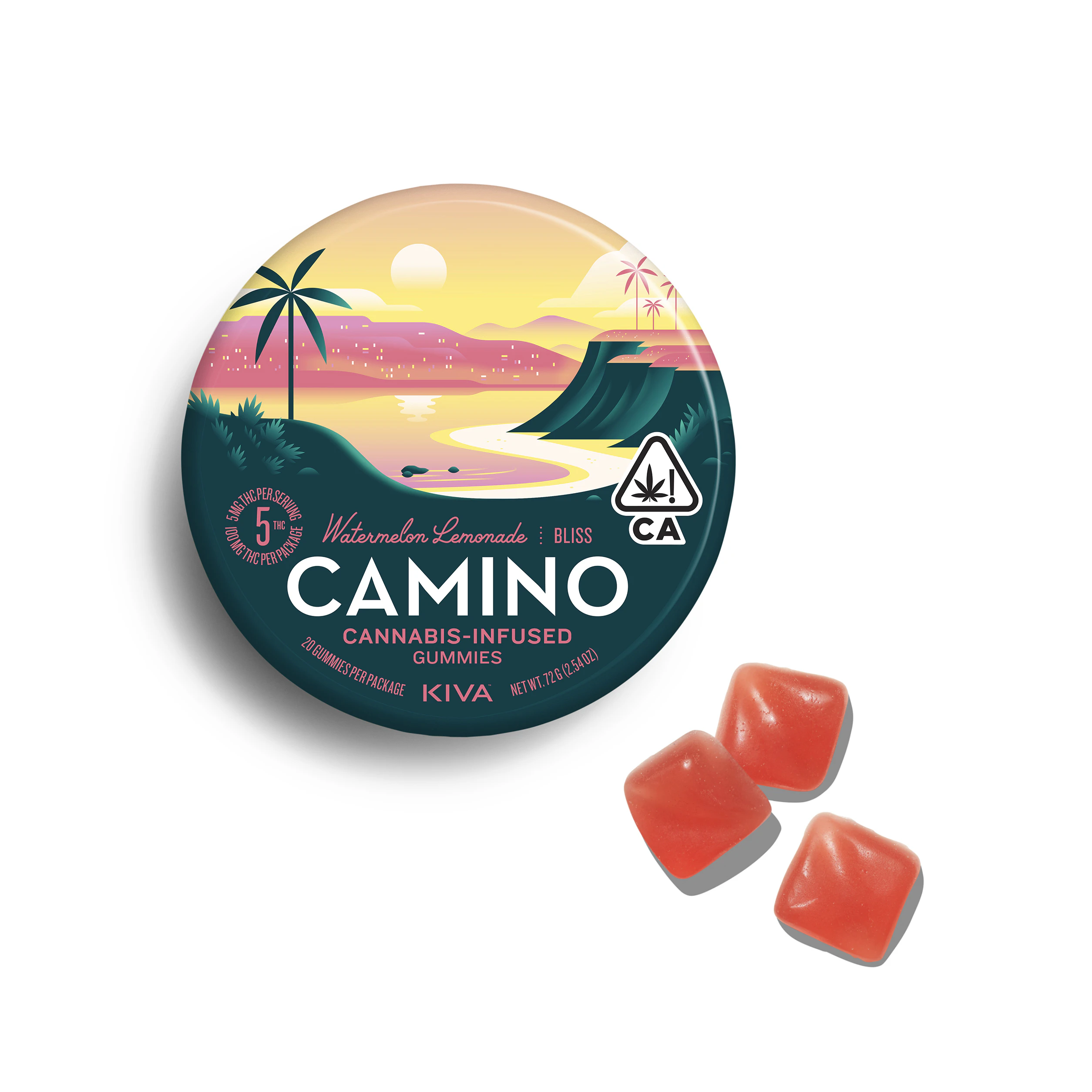 Kiva - Camino Watermelon Lemonade "Bliss" Gummies - 100mg